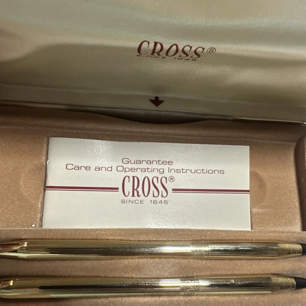 Vintage Cross For Women 1/20 10kt Gold Filled Pen & Pencil Set w/ Pouch & Case